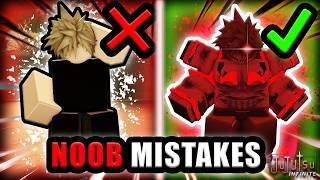 10 NOOB MISTAKES YOU'RE MAKING in JUJUTSU INFINITE Roblox!