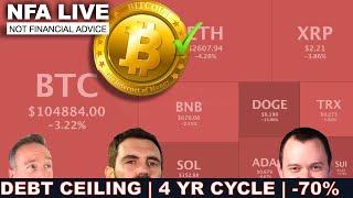 NFA LIVE: DEBT CEILING GONE. 4 YEAR CYCLE OVER & BITCOIN BALANCE.