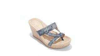 Tony Little Cheeks Fit Body SnakeEmbossed Wedge Sandal