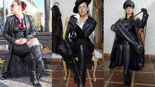 Attractive Stunning Latest Leather Outfits for Mature Women /trendy leather outfit for Women