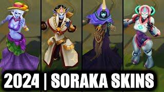 ALL SORAKA SKINS SPOTLIGHT 2024 VFX Update | League of Legends