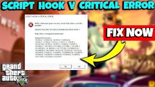 How To Fix Script Hook V Critical Error Gta 5  | GTA 5 NEW UPDATE ERROR | Gta 5 Mods 2024 |