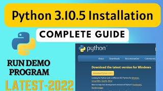 How to Install Python 3.10.5 on Windows 10/11 [ 2022 Update ] Complete Guide | Python Installation