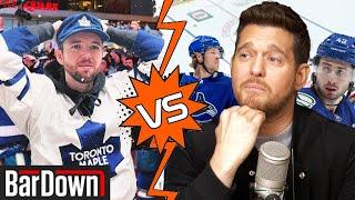 MICHAEL BUBLÉ SHREDS LEAFS FAN WHO DOUBTED THE CANUCKS FOR 5 STRAIGHT MINUTES