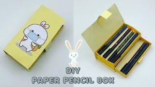 How to make a paper pencil box | DIY paper pencil box idea /Easy Origami box tutorial / Origami