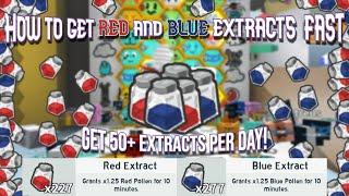 How to get Red & Blue Extracts *FAST!* | Bee Swarm Simulator