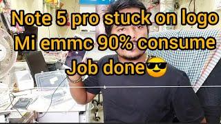 xiaomi redmi note 5 pro | stuck on mi logo | emmc life 90% consume | mi mobile phone| remove emmc 