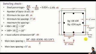 RCD:- Design of a Square reinforced concrete column based on ACI codes part 1/2