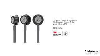 Littmann Classic III Monitoring Stethoscope Smoke Gray Violet Stem 5873 5873