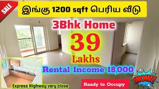 3bhk Home 39 lakhs1200sqft Big housewith 18,000 Rental IncomeClose to Express Highway Chennai