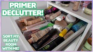 PRIMER DECLUTTER 2023! SORT MY BEAUTY ROOM WITH ME | Luce Stephenson