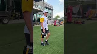 Aaron Rodgers at his first practice as a Pittsburgh Steeler #steelers #nfl #shorts