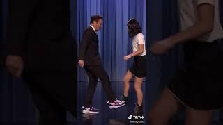 Charlie Damelio teaching Jimmy Fallon Tik Tok dances.