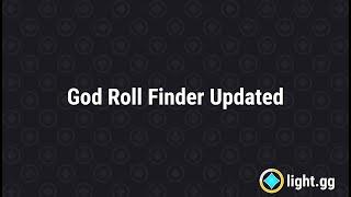 [TUTORIAL] God Roll Finder Updated