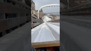 Quebec City Toboggan Slide in Winter 2024 ️ #toboggan #quebeccity #travel #winterwonderland