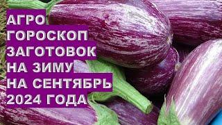 Агрогороскоп заготовок на зиму всентябре 2024Agrohoroscope of winter preparations for September 2024