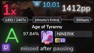  10.0⭐ NINERIK | Victorius - Age of Tyranny [shoyeu's Extra] +HDNC 97.84% | 1412pp 1 - osu!