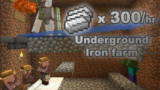 [Minecraft] Underground Iron Farm | Small, Easy and Cheap Design (Java Edition)