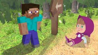 КТО ЛУЧШЕ НУБ из игры Майнкрафт выживание  Minecraft ИЛИ Маша из мультика Маша и Медведь!