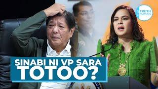 TOTOO SINABI NI VP SARA DUTERTE? HINDI MARUNONG MAGING PRESIDENTE?