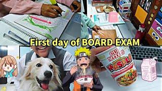 First Day of BOARD EXAM Class 12 + study vlog preparation for Exam | Pragati shreya ️