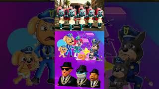 SHERIFF LABRADOR EXE vs DOBIE EXE vs SHERIFF PAPILLON EXE x Coffin Dance | #1713 Tiles Hop #shorts