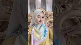 Tutorial Hijab Segi Empat Motif Premium Simple Menutup Dada #hijab #hijaberstyle #fashion