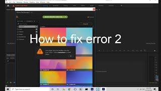 How to fix Error 1 or 2 AEJuice Pack Manager Premiere Pro Seamless Transitions