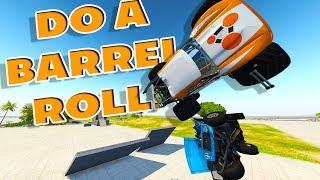 DOING A BARREL ROLL IN A MONSTER TRUCK! - BeamNG Drive Barrel Roll Challenge!