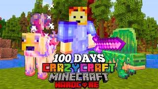 I Survived 100 Days in CRAZY CRAFT in HARDCORE Minecraft...