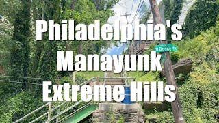 Walking Tour Philadelphia's Manayunk Neighborhood Climbing Very Extreme Hills & Endless Staircase