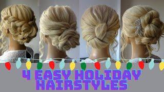 4 easy Holiday hairstyles - Christmas party hair tutorial