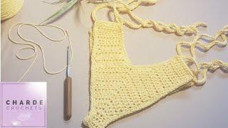 Crochet V-Shaped High Waisted Bikini Bottom Thong Tutorial