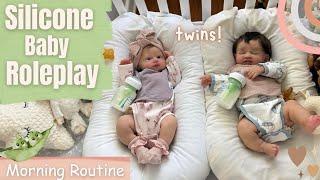 Silicone Baby Doll Feeding  Changing and Roleplay  TWINS #siliconebaby #dolls #twinsbaby