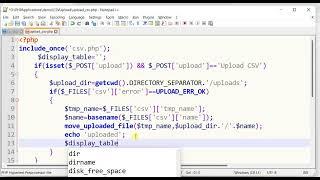 Upload a CSV file and display data in HTML table in PHP (Code) with no library | CSV parsing in PHP