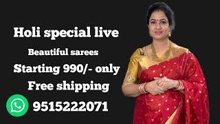 Holi Special Live With Budget Friendly Nayanatara,Jyothika. Sarees  @990/- Free Shipping  9515222071