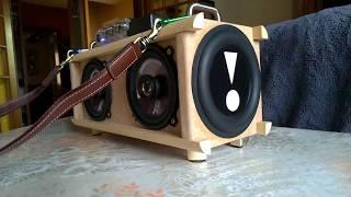 DIY portable bluetooth speaker with heavy bass passive radiators