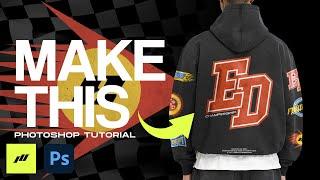 How To Design A Motorsport Racing Patch Shirt Design | PHOTOSHOP TUTORIAL STREETWEAR 2024