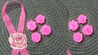 How To Make A Rose Hack Tutorial | Ribbon Flower Making | Diy Ribbon Flower Making |