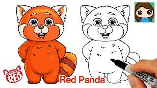 How to Draw Red Panda Mei Lee | Turning Red