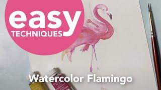 How To Paint A Pink Flamingo in Watercolor