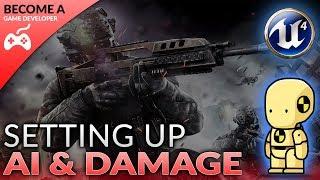 Setting Up AI & Bullet Damage - #24 Creating A First Person Shooter (FPS) With Unreal Engine 4