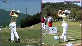 [300FPS SLOW] Rory McIlroy - Iron Golf Swing, Front and Rear Dual View (11)