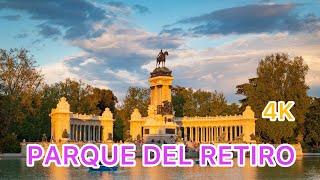 EL PARQUE DEL RETIRO 4k. Paseo único por el Parque del Retiro de Madrid. DESCUBRE MADRID.