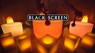 YOU DESERVE SLEEP Black Screen Sound Bath | Soft Crystal Singing Bowl Music for Insomnia Relief