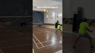 Marvellous powerful cross court smash #badmintonindia #youtubeshorts #shortvideo #sports #badminton