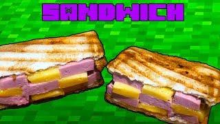 Minecraft Sandwich. Sausage and Cheese Sandwich Recipe. Simple food