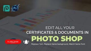 Edit Certificates In Photoshop||Photo pea||Replace Text||Replace Color||Edit Same Background.