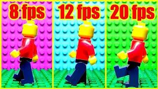 Animating Walking in Different Frame Rates (FPS) - Lego Stop Motion