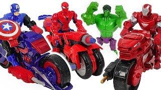 Avnegers Mashers Iron Man, Spider-Man transforming motocycle with Hulk! Go! #DuDuPopTOY